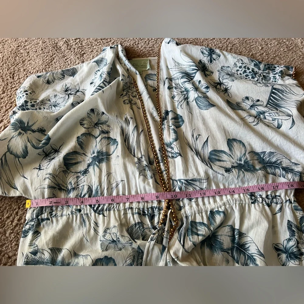 Anthropologie True Destinations Boho Floral Beach Cover Up Tassels Sz XS - Picture 10 of 10